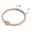 Renard de cristal | Or rose 18 carats | Blanc | Bracelet Charmballa en macramé